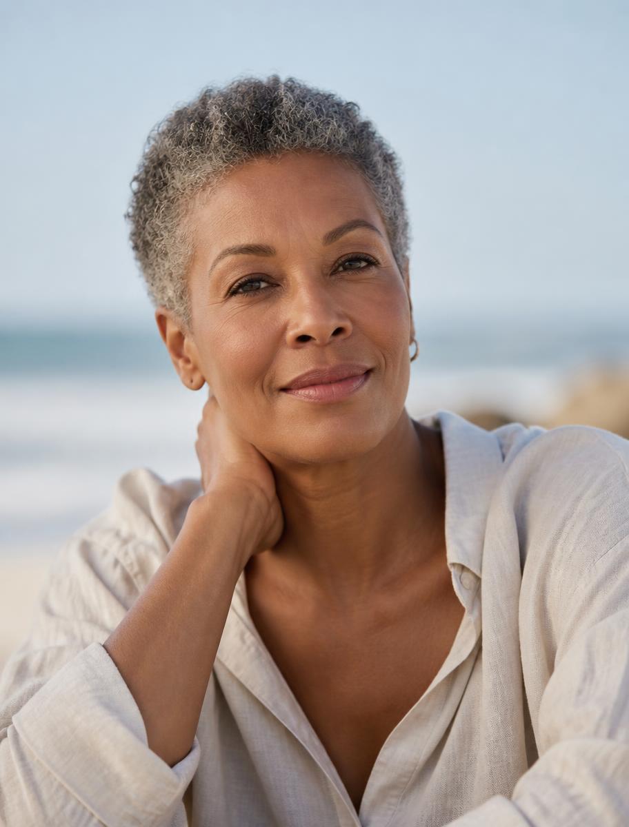 Portrait of a woman in midlife — placeholder photography