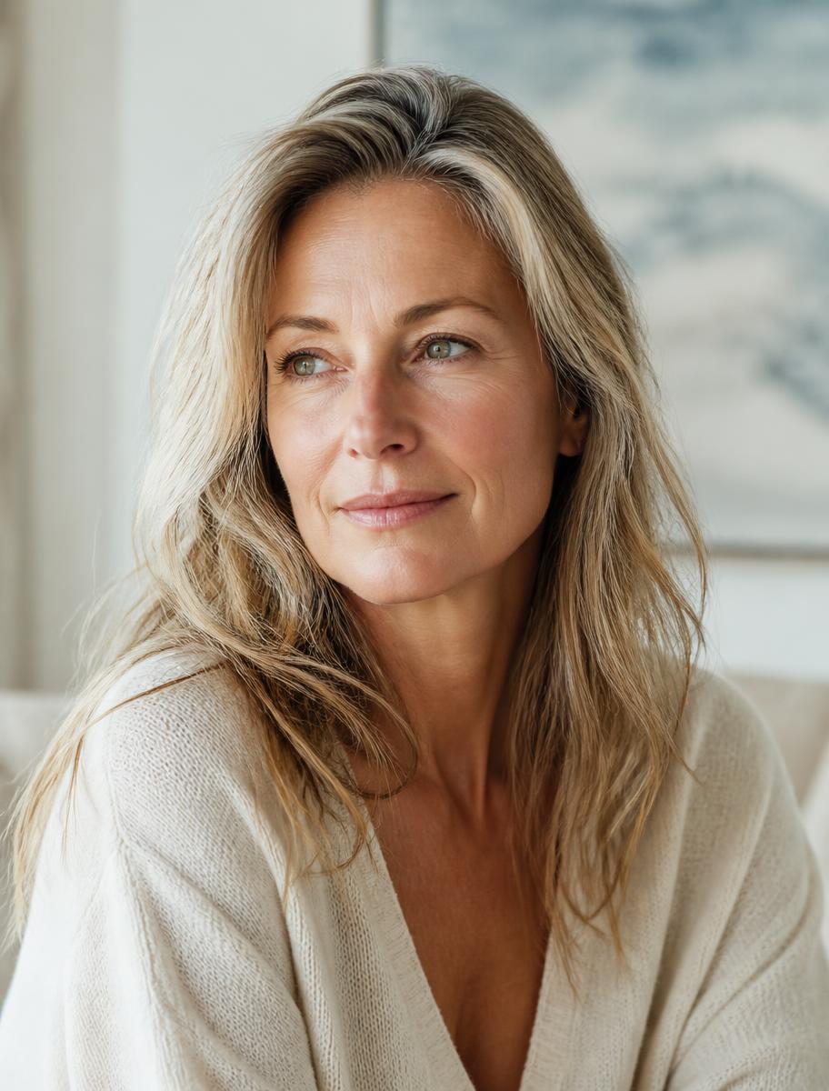 Portrait of a woman in midlife — placeholder photography